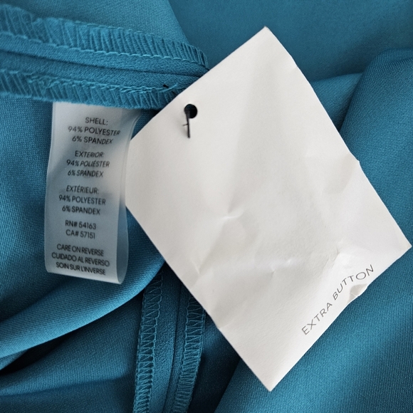 Calvin Klein Retro Fit Flare Dress Blue Sleeveless Button High Neck Zip 14 - Picture 7 of 9